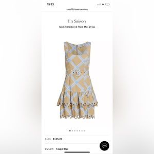 En Saison Isla Embroidered Plaid Mini Dress